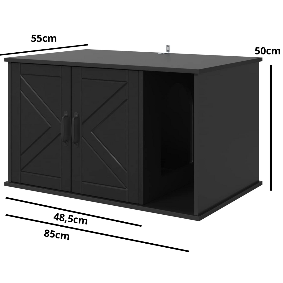 Meuble cache litière noir — Intemporel