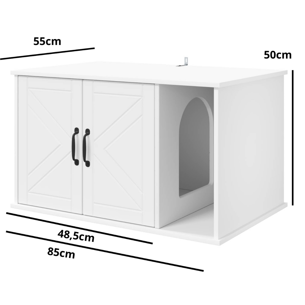 Meuble cache litière blanc — Polyvalent