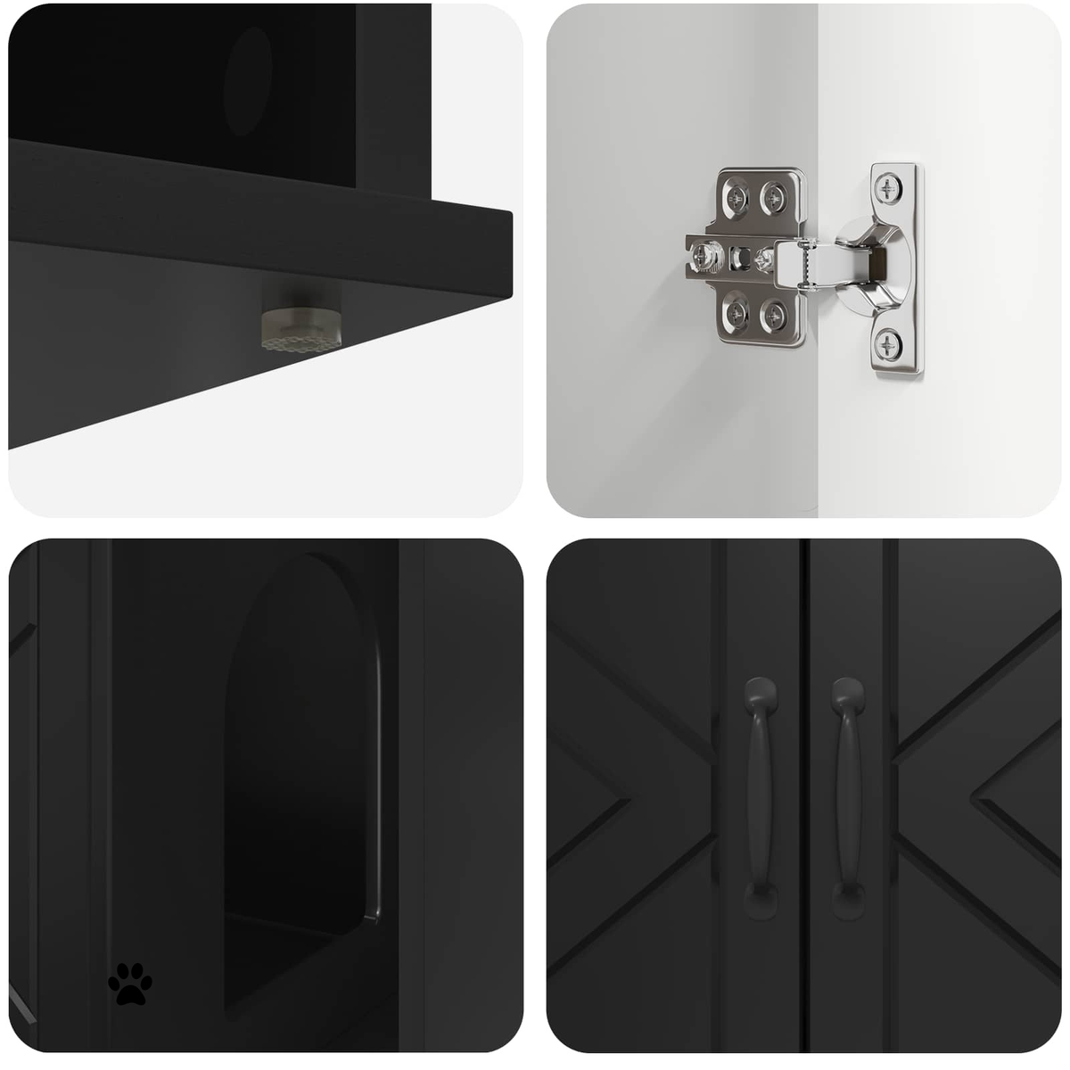 Meuble cache litière noir — Intemporel