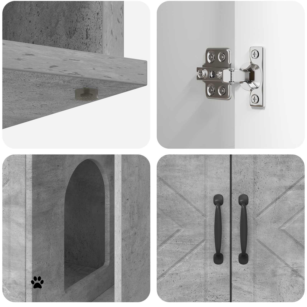 Meuble cache litière gris béton — Moderne