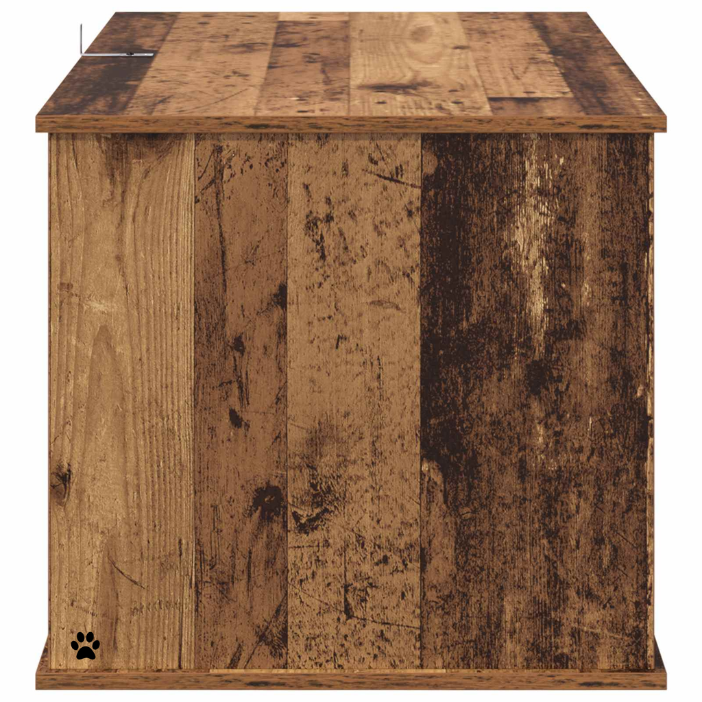 Meuble cache litière bois ancien — Chaleureux