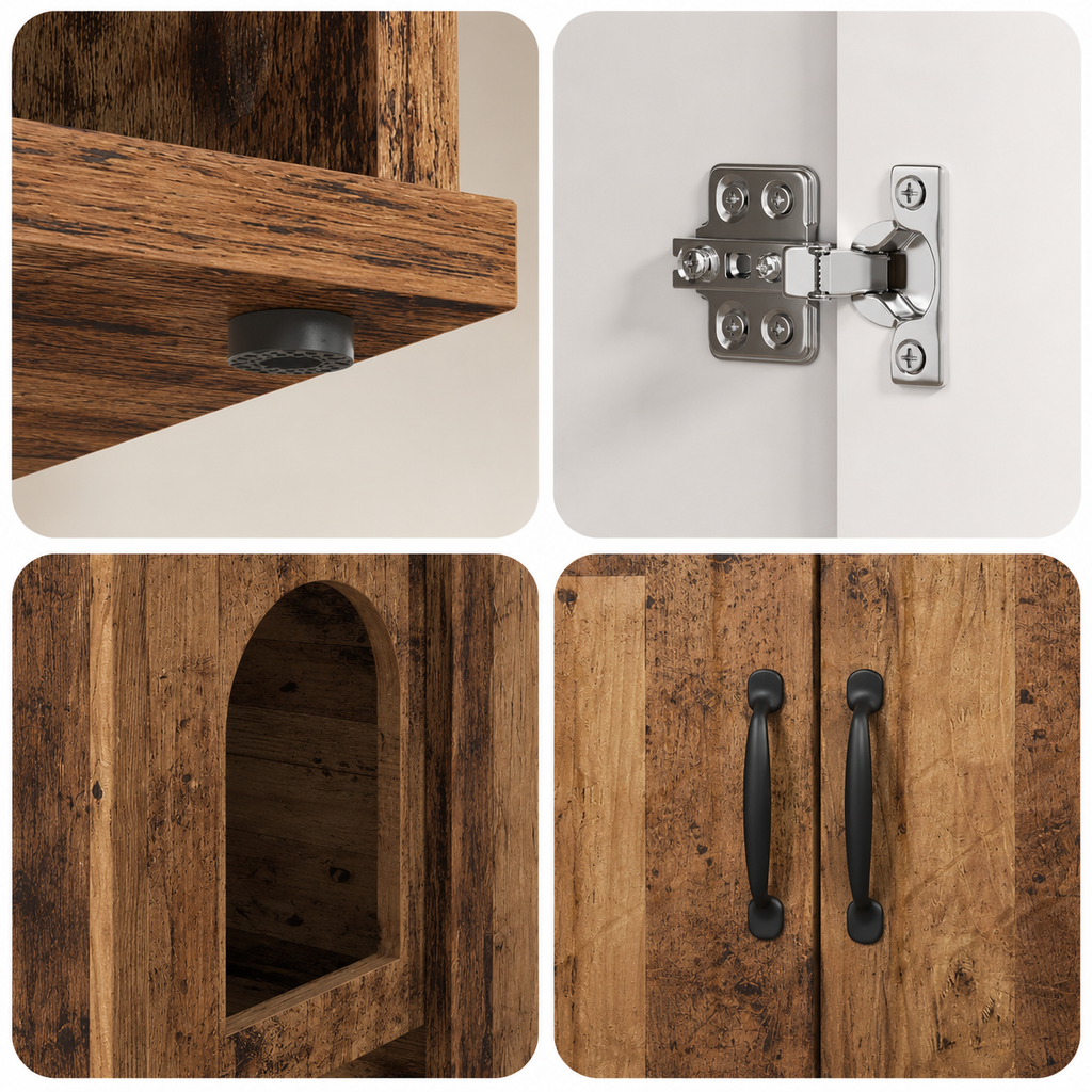 Meuble cache litière bois ancien — Chaleureux